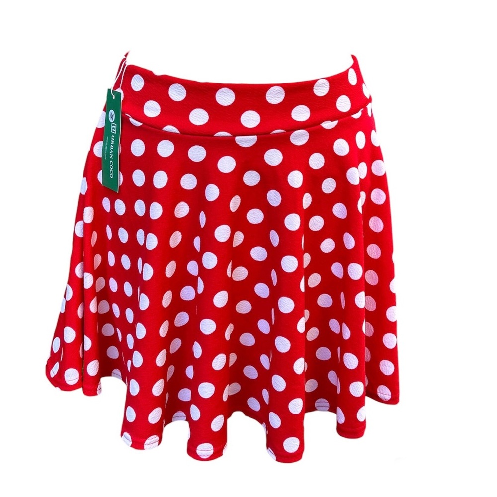 NWT Red & White Size Medium woven circle skirt Minnie’s Best Mini Urban Coco